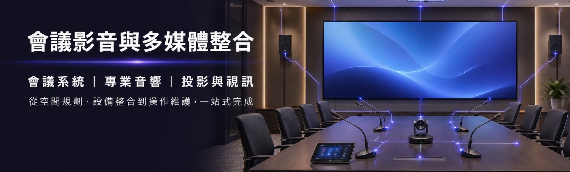 仕錩國際會議影音與多媒體整合，提供會議系統、專業音響、投影及視訊設備規劃